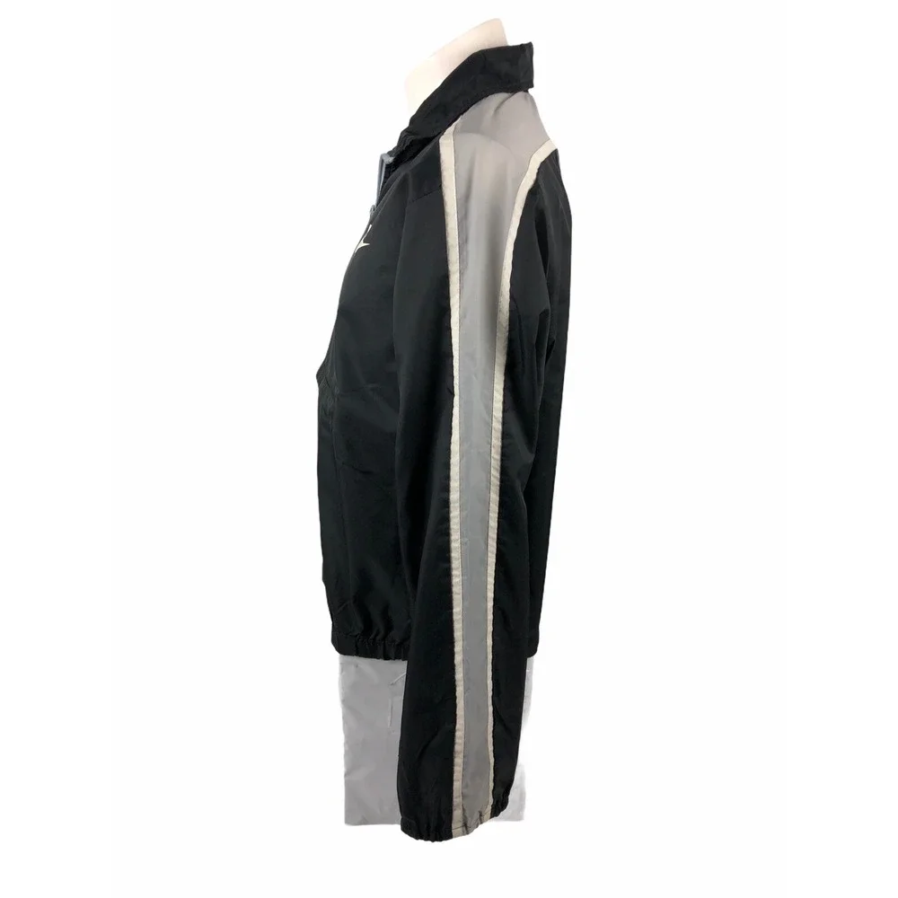 Nike Mens Small Windbreaker Anorak Nylon Black Gray Vintage 1/2 Zip 80s Rare